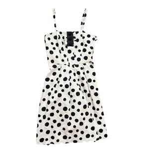 Black White Polka Dot Spaghetti Strap Dress